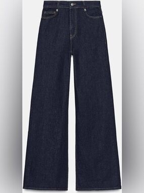 Uniqlo Wide Leg Dark Blue Women's Jeans 24x31